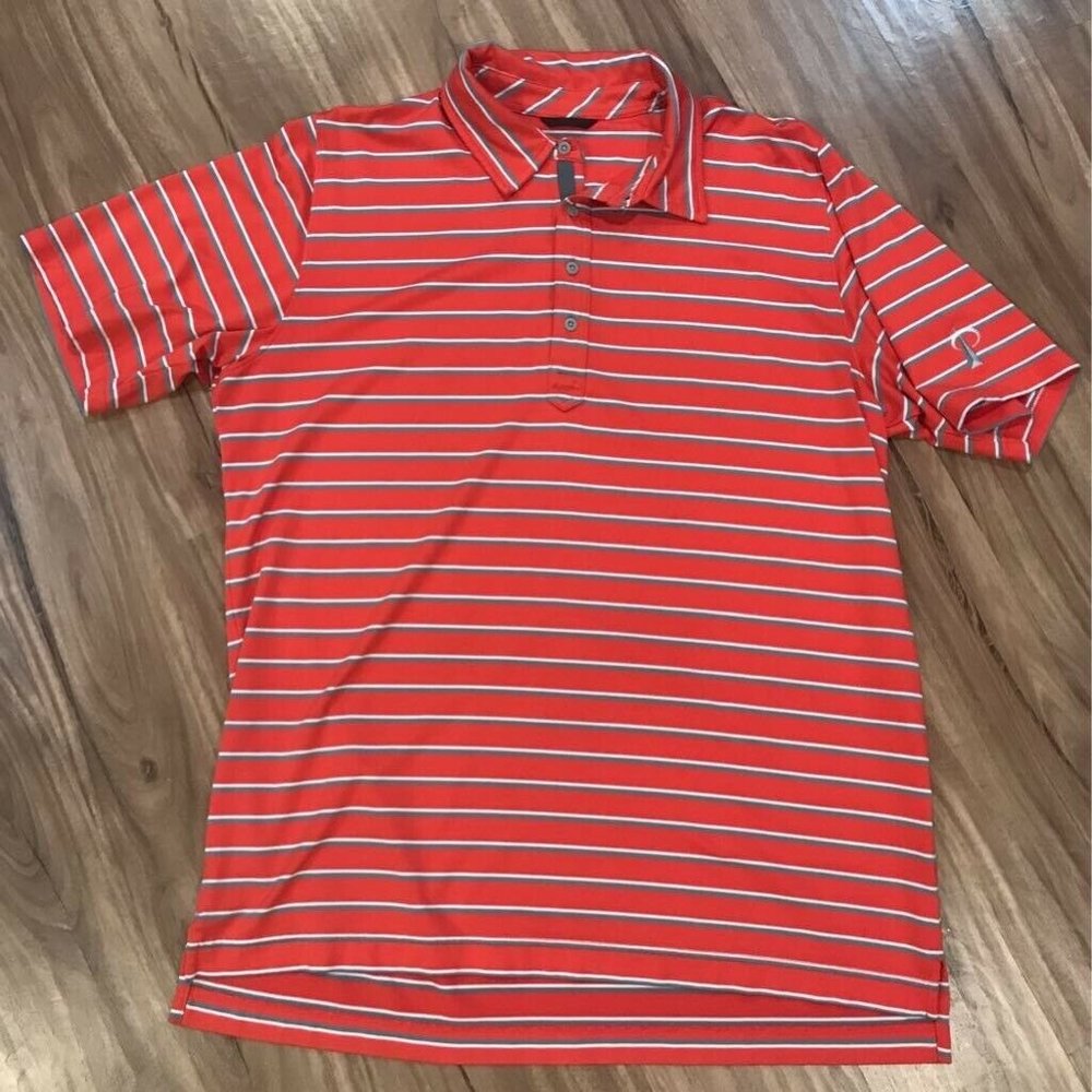 Zero Restriction Mens Golf Polo Shirt Red White